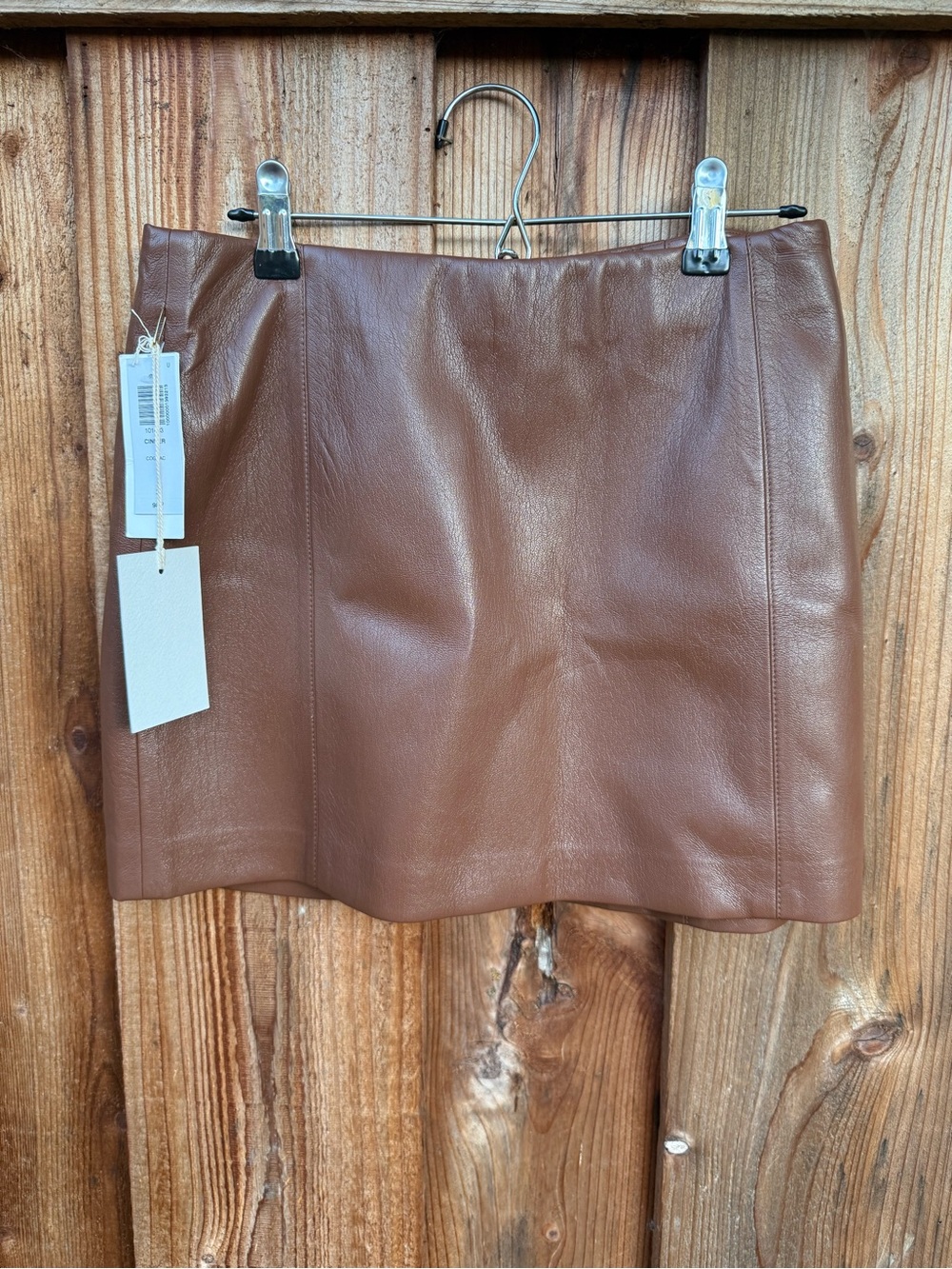 Wilfred Cognac Brown Faux-Leather Jacket